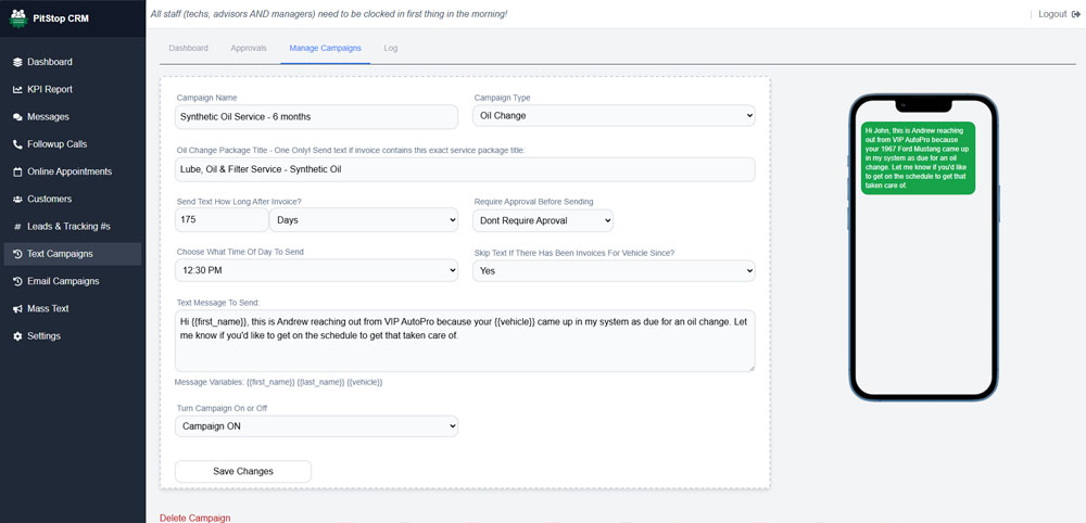 Customer Communication Dashboard
